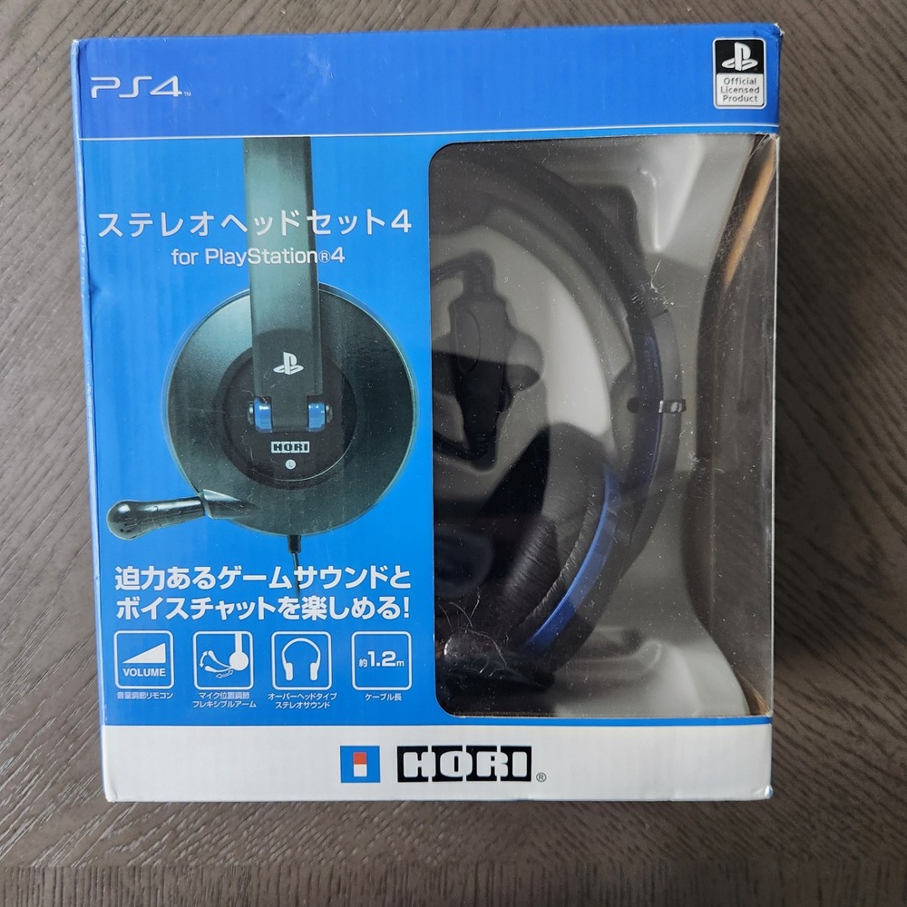 Hori Stereo Headset 4 for PlayStation 4 PS4 Black Blue Wired Gaming Headphones